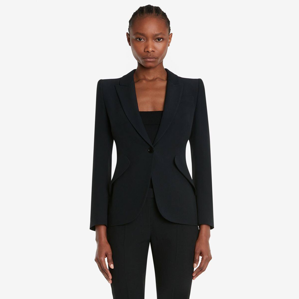 ALEXANDER MCQUEEN - Peak Shoulder Leaf Crepe Jacket - Item 585442QEAAA9007